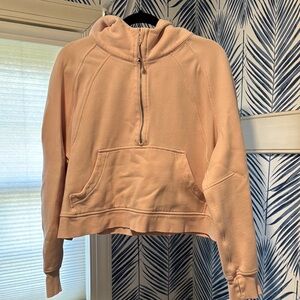Lululemon Athletica Tan Pink Cropped Long Sleeve Hoodie